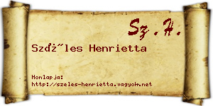 Széles Henrietta névjegykártya