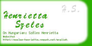 henrietta szeles business card